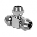Маленькое фото товара - Фитинг металл тройник с двумя гайками для трубки 10мм. Вариант №1