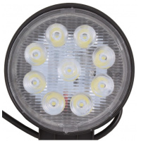 Фото товара - Фара противотуманная светодиодная круглая 9 диодов 27W 115*30*125мм 12/24V рассеиваемый OFF-Road