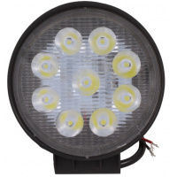 Фото товара - Фара противотуманная светодиодная круглая 9 диодов 27W 115*30*125мм 12/24V направленный OFF-Road