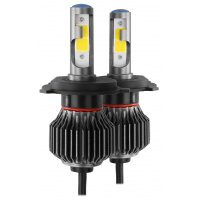 Фото товара - Автолампа светодиодная H4 12V-15W 1800Lm 4300K вентилятор F6 (2шт)
