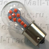 Фото товара - Автолампа светодиодная 12V-21W\10W\5W 18-LED диод. красный стекло (1156-FLS35-18BLG)