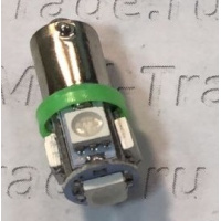 Фото товара - Автолампа светодиодная зеленый свет 12V-5W 5-LED  (103-1377-12)