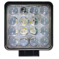 Фото товара - Фара противотуманная светодиодная квадратная 16 диодов ЛИНЗЫ ЖЕЛТЫЕ 27W 108*108*20мм 12/24V OFF-Road