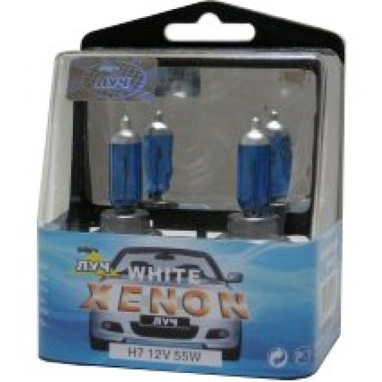 Большое фото товара - Автолампа 12V-55W H7 галогеновая фарная White (Plasmz Xenon) 2шт, H7 12-55 ан.PX26d С. Вариант №1