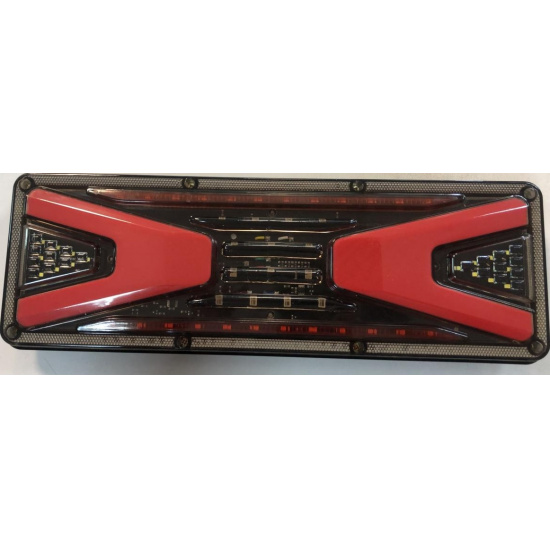 Большое фото товара - Фонарь задний светодиодный прицепы 46*12,5см 24В с бегающим поворотом к-т лев+прав №4 (К), 103-1575-W0024-24. Вариант №1