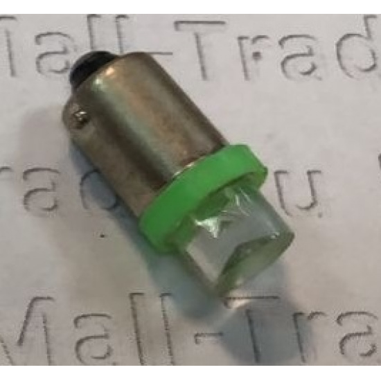 Большое фото товара - Автолампа светодиодная зеленый свет 12V-1W 1-LED  (103-1389-12), 12-1 ан.T1W BA9s. Вариант №1