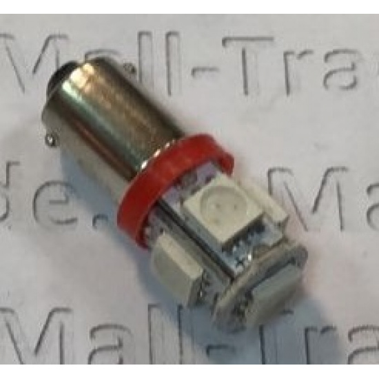 Большое фото товара - Автолампа светодиодная красный свет 12V-5W 5-LED  (103-1379-12), 12-5 ан.T5W BA9s. Вариант №1