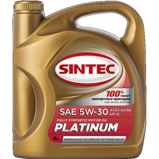 Большое фото товара - Масло моторное 5W30 4л SINTEC Платинум SL A5/B5 синт., 801989. Вариант №1