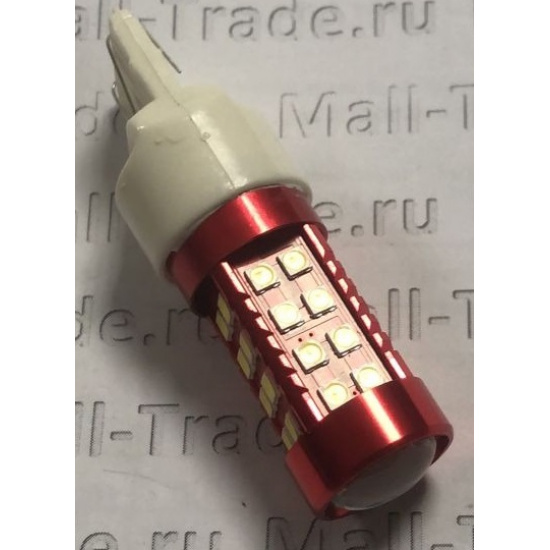 Большое фото товара - Автолампа светодиодная 12V-21W+5W без цоколя 36-LED диод. ЛИНЗА (X0045) (К), 12-21+5 б\ц ан. W3x16Q. Вариант №1