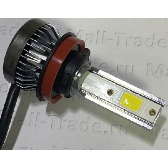 Большое фото товара - Автолампа светодиодная H11 12V-22W 3000Lm 5000K радиатор X1 (2шт), H11 X1 12В mini. Вариант №1
