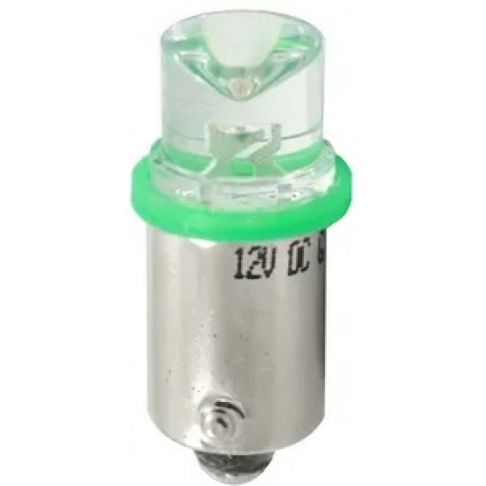 Большое фото товара - Автолампа светодиодная 12V-4W\3W\2W 1-LED конус зеленый (1389), 12-4\3\2 ан. BA9s 1389. Вариант №1