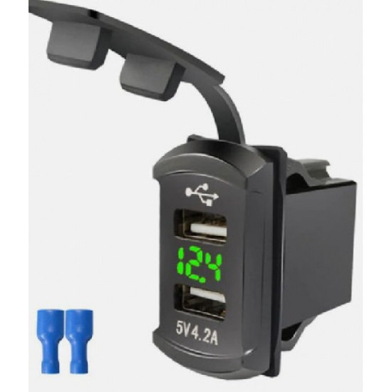 Большое фото товара - Вольтметр стационарный прямоугольный с USB*2 4200A RIF, B-RIF-5-4.2. Вариант №1
