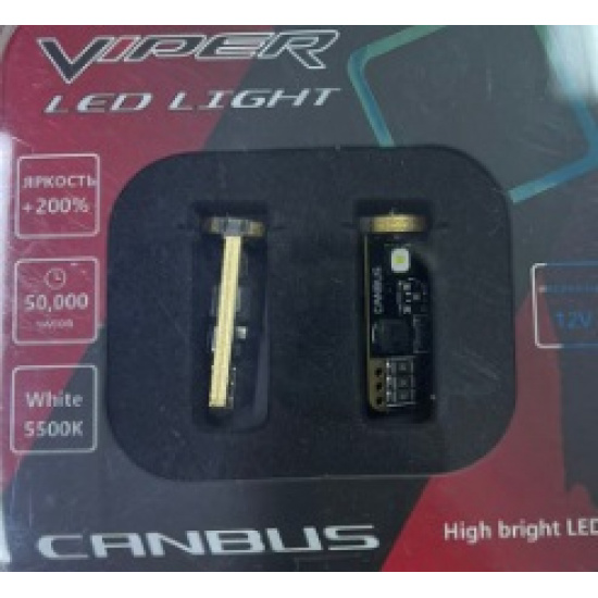 Большое фото товара - Автолампа светодиодная 12V-5W без цоколя 3-SMD диод Canbus (T1038383SMD) (Viper) 2шт, 12-5 б\ц T10338383. Вариант №1