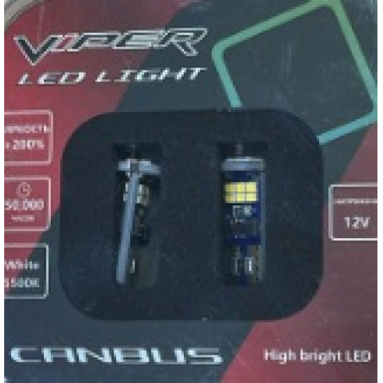 Большое фото товара - Автолампа светодиодная 12V-5W без цоколя 18-SMD диод Canbus (T10201618SMD) (Viper) 2шт, 12-5 б\ц T10201618. Вариант №1