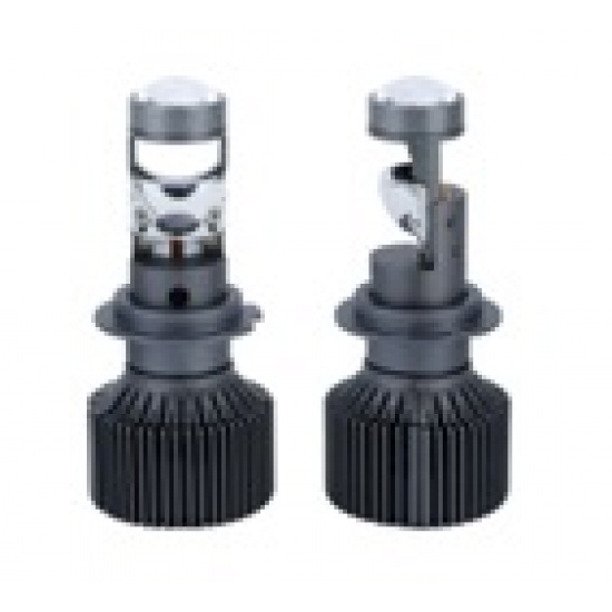 Большое фото товара - Автолампа светодиодная H4 9-50V 180W 18000Lm 6500K мини линза вентилятор (2шт), H4 A100. Вариант №1