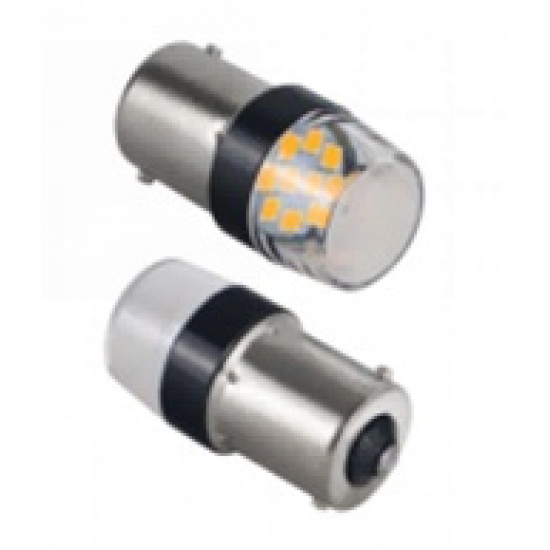 Большое фото товара - Автолампа светодиодная 12V-21W 1-конт 10-Led биполяр 1156 (S0063-12Y), 12-21\10\5 LED желт 0063Y. Вариант №1